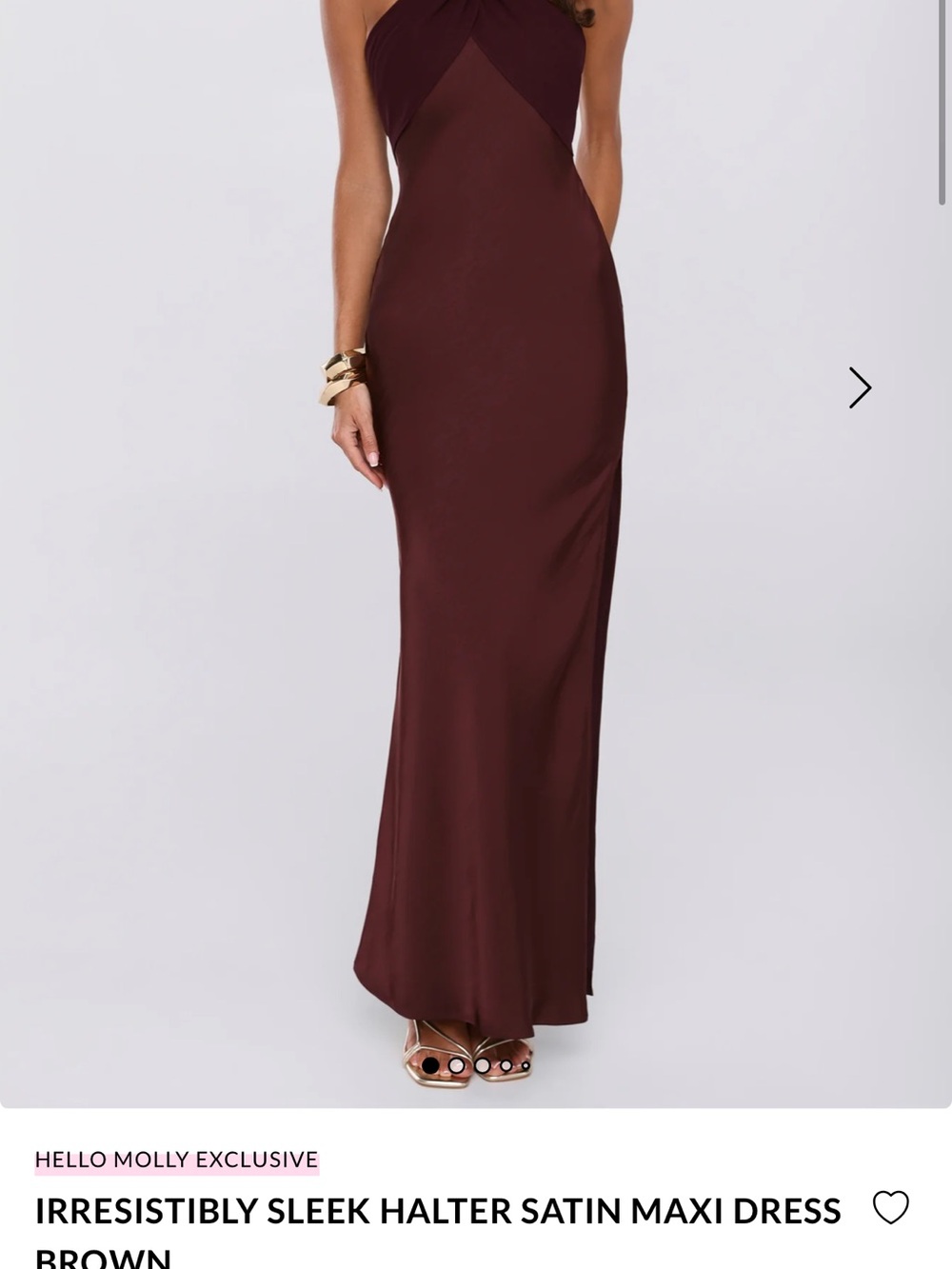 Hello Molly Brown Satin Halter Maxi Dres